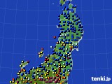 東北地方のアメダス実況(日照時間)(2022年08月18日)