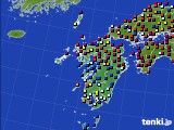 九州地方のアメダス実況(日照時間)(2022年08月18日)