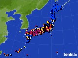 アメダス実況(日照時間)(2022年08月18日)