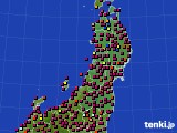 東北地方のアメダス実況(日照時間)(2022年08月19日)