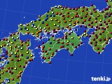 四国地方のアメダス実況(日照時間)(2022年08月19日)