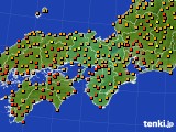 近畿地方のアメダス実況(気温)(2022年08月21日)