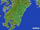 2022年08月21日の宮崎県のアメダス(気温)