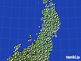 2022年08月21日の東北地方のアメダス(風向・風速)