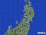 東北地方のアメダス実況(風向・風速)(2022年08月22日)