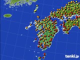 九州地方のアメダス実況(気温)(2022年08月24日)