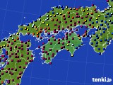 四国地方のアメダス実況(日照時間)(2022年08月27日)