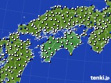 2022年08月28日の四国地方のアメダス(風向・風速)