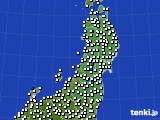 2022年08月29日の東北地方のアメダス(風向・風速)