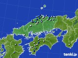 中国地方のアメダス実況(降水量)(2022年08月31日)