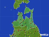 青森県のアメダス実況(気温)(2022年09月05日)