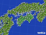2022年09月11日の四国地方のアメダス(風向・風速)