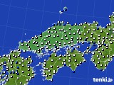 中国地方のアメダス実況(風向・風速)(2022年09月14日)