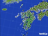 2022年09月14日の九州地方のアメダス(風向・風速)