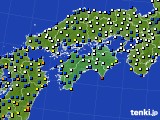 2022年09月18日の四国地方のアメダス(風向・風速)