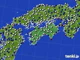 2022年09月19日の四国地方のアメダス(風向・風速)