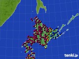 北海道地方のアメダス実況(日照時間)(2022年09月21日)