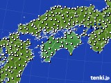 2022年09月22日の四国地方のアメダス(風向・風速)