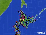 2022年10月02日の北海道地方のアメダス(日照時間)