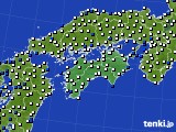 2022年10月04日の四国地方のアメダス(風向・風速)