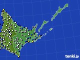 道東のアメダス実況(風向・風速)(2022年10月04日)