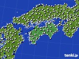 2022年10月07日の四国地方のアメダス(風向・風速)