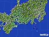 2022年10月11日の東海地方のアメダス(風向・風速)