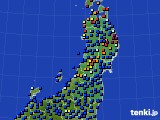 東北地方のアメダス実況(日照時間)(2022年10月12日)