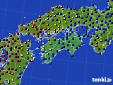 四国地方のアメダス実況(日照時間)(2022年10月12日)