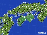 2022年10月12日の四国地方のアメダス(風向・風速)