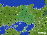 2022年10月12日の兵庫県のアメダス(風向・風速)