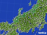 北陸地方のアメダス実況(風向・風速)(2022年10月14日)