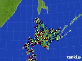 2022年10月15日の北海道地方のアメダス(日照時間)