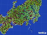 2022年10月15日の関東・甲信地方のアメダス(日照時間)
