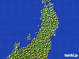 東北地方のアメダス実況(気温)(2022年10月15日)