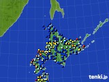 2022年10月16日の北海道地方のアメダス(日照時間)