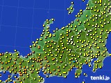 北陸地方のアメダス実況(気温)(2022年10月16日)