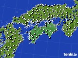四国地方のアメダス実況(風向・風速)(2022年10月18日)