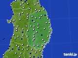 岩手県のアメダス実況(風向・風速)(2022年10月19日)