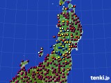 東北地方のアメダス実況(日照時間)(2022年10月20日)