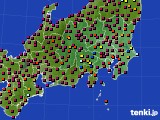 関東・甲信地方のアメダス実況(日照時間)(2022年10月21日)