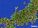 北陸地方のアメダス実況(日照時間)(2022年10月21日)