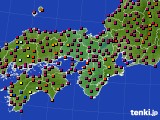 2022年10月21日の近畿地方のアメダス(日照時間)