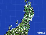 2022年10月21日の東北地方のアメダス(風向・風速)