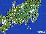 関東・甲信地方のアメダス実況(風向・風速)(2022年10月21日)