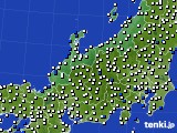 2022年10月21日の北陸地方のアメダス(風向・風速)
