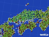 中国地方のアメダス実況(日照時間)(2022年10月22日)