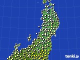 2022年10月23日の東北地方のアメダス(気温)