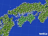 2022年10月23日の四国地方のアメダス(風向・風速)