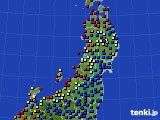 東北地方のアメダス実況(日照時間)(2022年10月25日)